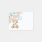 Niedlich Boho Teddy Bear Pastel Blue Ballon Post-it Klebezettel (Vorderseite)