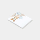 Niedlich Boho Teddy Bear Pastel Blue Ballon Post-it Klebezettel (angewinkelt)