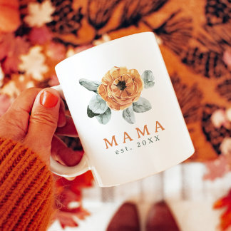 Niedlich Boho Terracotta Blumengrün Mama Est. Kaffeetasse