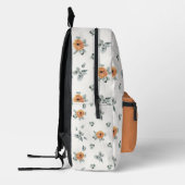 Niedlich Boho Terracotta Blumengrün Monogramm Bedruckter Rucksack (Links)