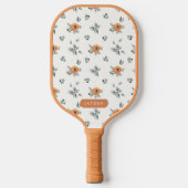 Niedlich Boho Terracotta Floral Grüne Individuelle Pickleball Schläger (Vorderseite)