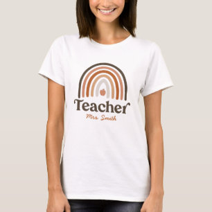 Niedlich Boho Typografie  Moderner Regenbogenlehre T-Shirt