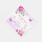 Niedlich Boho Wasserfarbe Blumenschmetterling Baby Serviette (Ecke)