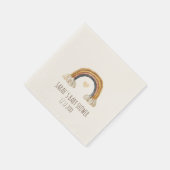 Niedlich Boho Wasserfarbe Regenbogen Herz Beige Na Serviette (Ecke)