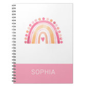 Niedlich Boho Wasserfarbe Regenbogen in Rosa perso Notizblock (Vorderseite)