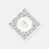 Niedlich Boho Wasserfarbe Wildblume Kinderdusche i Serviette (Ecke)