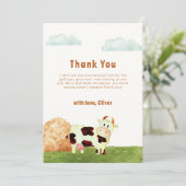 Niedlich Boho Watercolor Kindermädchen Babydusche Dankeskarte (Stehend Vorderseite)