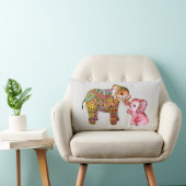 Niedlich Boho Watercolor Mutter und Baby Elephant Lendenkissen (Stuhl )