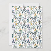 Niedlich Boho Watercolor Wildblume Babydusche Einladung (Rückseite)