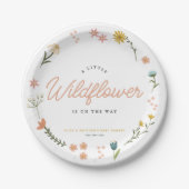 Niedlich Boho Wildblume Floral Girls Babydusche Pappteller (Vorderseite)