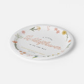 Niedlich Boho Wildblume Floral Girls Babydusche Pappteller (Schrägansicht)