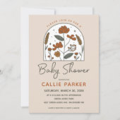 Niedlich Boho Wildblume Kinderdusche Einladung (Vorderseite)