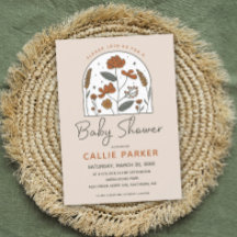 Niedlich Boho Wildblume Kinderdusche Einladung