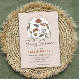 Niedlich Boho Wildblume Kinderdusche Einladung