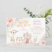 Niedlich Boho Woodland Drive by Girl Babydusche Einladung (Stehend Vorderseite)