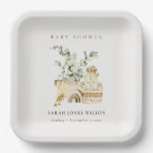 Niedlich Boho Yellow Kinderzimmer Foliage Babydusc Pappteller (Vorderseite)