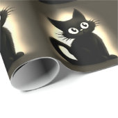 Niedlich Boo Black Cat Halloween Geschenkpapier (Rolleneckpunkt)