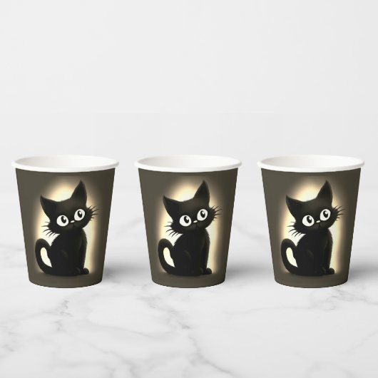 Niedlich Boo Black Cat Halloween Pappbecher (Multi)