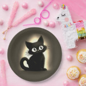 Niedlich Boo Black Cat Halloween Pappteller (Party)