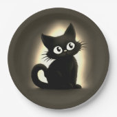 Niedlich Boo Black Cat Halloween Pappteller (Vorderseite)