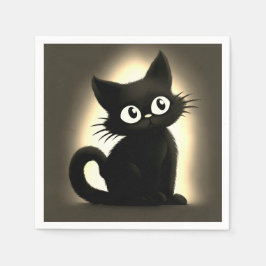 Niedlich Boo Black Cat Halloween Serviette