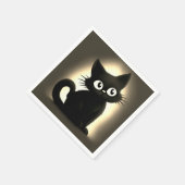 Niedlich Boo Black Cat Halloween Serviette (Ecke)