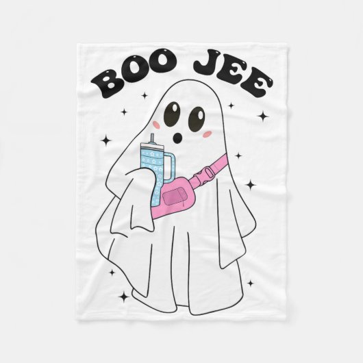 Niedlich Boo Ghost Funny Halloween Kostüm Boo Jee Fleecedecke (Vorderseite)