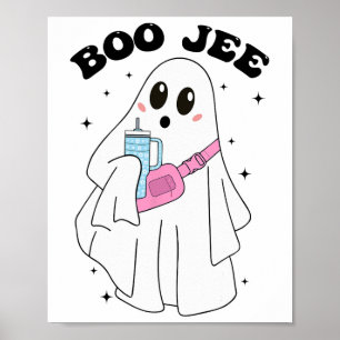 Niedlich Boo Ghost Funny Halloween Kostüm Boo Jee  Poster