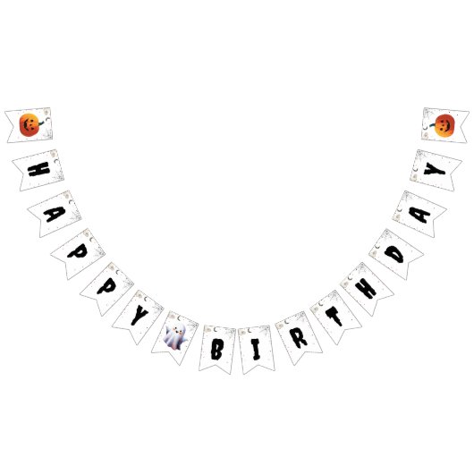 Niedlich Boo Halloween Ghost Boy Happy Birthday Wimpelkette (Alle)