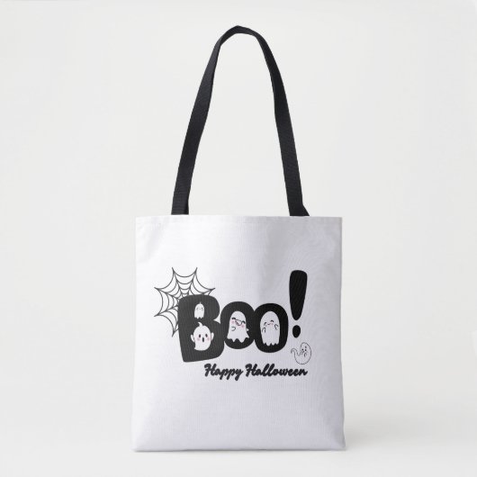 Niedlich "Boo!" Halloween Ghost Tote Bag Tasche (Vorderseite)