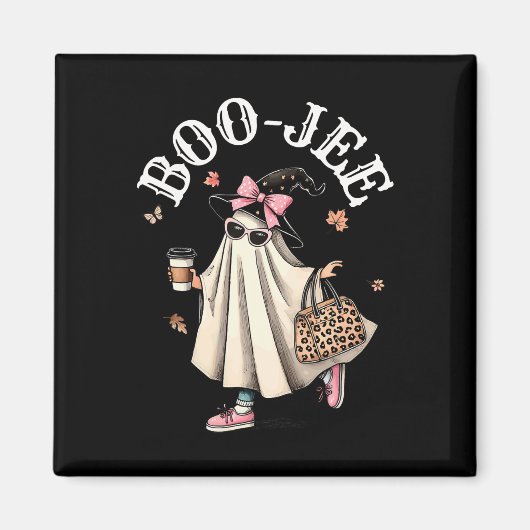 Niedlich Boo Jee Ghost Halloween Leopard Ghost-Kaf Magnet (Vorne)