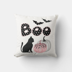 Niedlich Boo! Pink Pumpkin Halloween Kissen