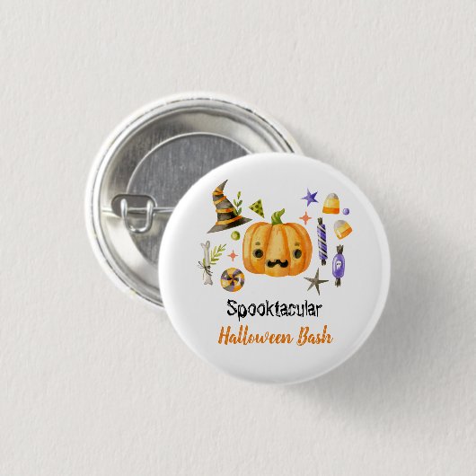 Niedlich Boo Pumpkin Spooktacular Halloween Bash P Button (Vorne & Hinten)