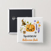 Niedlich Boo Pumpkin Spooktacular Halloween Bash P Button (Vorne & Hinten)