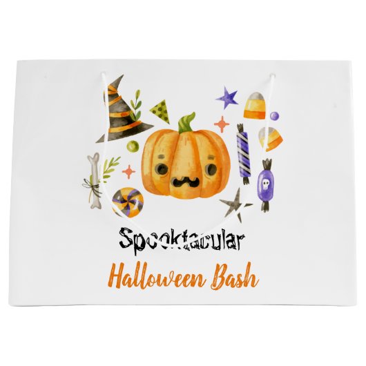 Niedlich Boo Pumpkin Spooktacular Halloween Bash P Große Geschenktüte (Vorderseite)