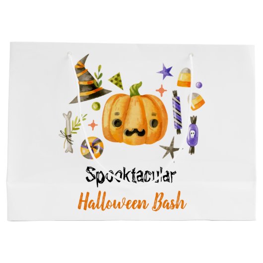 Niedlich Boo Pumpkin Spooktacular Halloween Bash P Große Geschenktüte (Rückseite)
