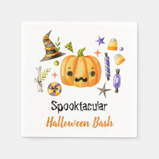 Niedlich Boo Pumpkin Spooktacular Halloween Bash P Serviette (Vorderseite)