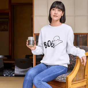 Niedlich Boo Schwarz-Weiß Funny Halloween Ghost T-Shirt