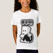 Niedlich"Boo!"Schwarze Katze mit Papiertaschentuch T-Shirt (Vorderseite)