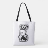 Niedlich "Boo!" Schwarze Katze mit Papiertütenmask Tasche (Rückseite)