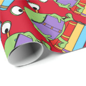 Niedlich Book Love Alien Red Wrapping Paper Geschenkpapier (Rolleneckpunkt)