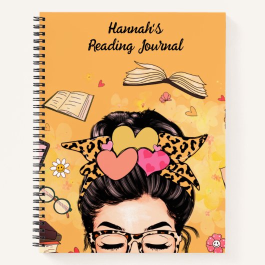 Niedlich Book Lover's Reading Journal Notizblock (Vorderseite)