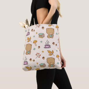 Niedlich Book Lovers Woodland Bear Pattern Tasche