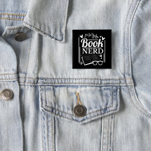 Niedlich Book Nerd Book Lover Button (Beispiel)