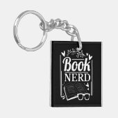 Niedlich Book Nerd Bookaholic Monogram Schlüsselanhänger (Vorderseite links)