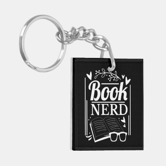 Niedlich Book Nerd Bookaholic Monogram Schlüsselanhänger (Vorderseite links)