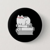 Niedlich Book Nerd Cat - Funny Nerdy Kitten Shirt Button (Vorderseite)