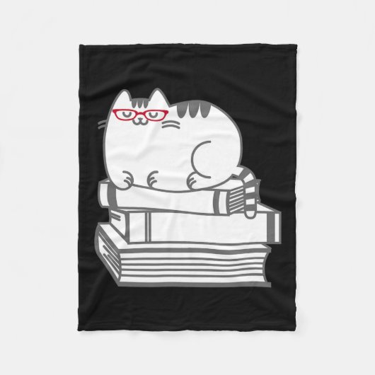 Niedlich Book Nerd Cat - Funny Nerdy Kitten Shirt Fleecedecke (Vorderseite)