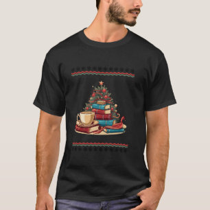 Niedlich Books Coffee Weihnachtsbaum Vintag Librar T-Shirt