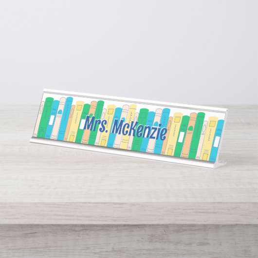 Niedlich Books English Teacher Schreibtischnamensplakette (Vorderseite )